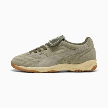 King Indoor Suede Unisex Sneakers in Lux Army/Creamy Vanilla, Size 4, Synthetic by PUMA Shoes