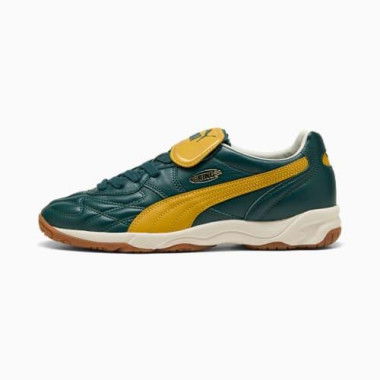 King Indoor Unisex Sneakers in Green Terrain/Archive Gold, Size 4, Synthetic by PUMA