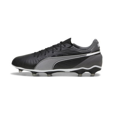 KING MATCH FG/AG Unisex Football Boots in Black/White/Cool Dark Gray, Size 9, Textile by PUMA Shoes