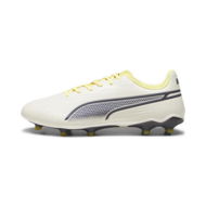 Detailed information about the product KING MATCH IT Unisex Football Boots in Alpine Snow/Asphalt/Yellow Blaze, Size 10.5, Synthetic by PUMA Shoes