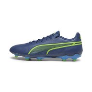 Detailed information about the product KING PRO FG/AG Unisex Football Boots in Persian Blue/Pro Green/Ultra Blue, Size 4, Textile by PUMA Shoes