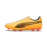 Detailed information about the product KING PRO FG/AG Unisex Football Boots in Sun Stream/Black/Sunset Glow, Size 10.5, Textile by PUMA Shoes