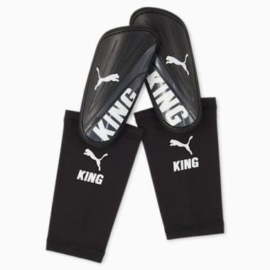 KING Sleeve Shin Guards in Black/White, Size Medium, Polyester/Elastane by PUMA