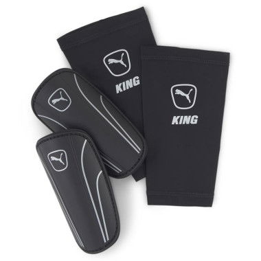 King Sleeve Unisex Football Shin Guards in Black/Silver, Size XS, Ethylenvinylacetat by PUMA