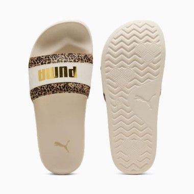 Leadcat 2.0 Animal Flair Women's Slides in Alpine Snow/Gold, Size 7, Synthetic by PUMA