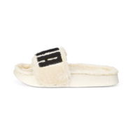 Detailed information about the product Leadcat 2.0 Fuzz Slides Women in Eggnog/Black, Size 6, Synthetic by PUMA