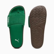 Detailed information about the product Leadcat 2.0 Palermo Foil Slides Unisex in Archive Green/White/Gum, Size 7, Synthetic by PUMA