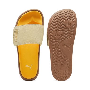 Leadcat 2.0 Palermo Foil Unisex Slides in Creamy Vanilla/Gold/Tangerine, Size 10, Synthetic by PUMA