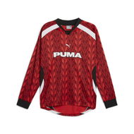 Detailed information about the product Long Sleeve Unisex Football Jersey Shirt in Intense Red/Aop, Size Large, Polyester by PUMA