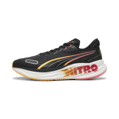 Magnify NITROâ„¢ Tech 2 Men's Running Shoes in Black/Sun Stream/Sunset Glow, Size 7, Synthetic by PUMA Shoes