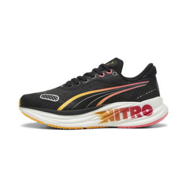 Magnify NITROâ„¢ Tech 2 Women's Running Shoes in Black/Sun Stream/Sunset Glow, Size 6, Synthetic by PUMA Shoes