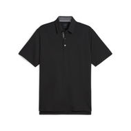 Detailed information about the product MATTR Brigade Men's Golf Polo Top in Black/Slate Sky, Size Small, Polyester/Elastane by PUMA