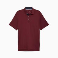 Detailed information about the product MATTR Brigade Men's Golf Polo Top in Ruby Shimmer/Deep Navy, Size Small, Polyester/Elastane by PUMA