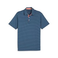 Detailed information about the product Mattr Gold Tucker Men's Golf Polo Top in Ocean Tropic/Melon Punch, Size Small, Polyester/Elastane by PUMA