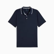 Detailed information about the product MATTR Men's Elevated Solid Golf Polo Top in Deep Navy, Size Medium, Polyester/Elastane by PUMA
