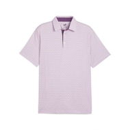 Detailed information about the product MATTR Palm Deco Men's Golf Polo Top in Crushed Berry/Pink Icing, Size Large, Polyester/Elastane by PUMA