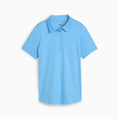 MATTR Women's Animal Deboss Short Sleeve Polo Top in Team Light Blue, Size XS by PUMA