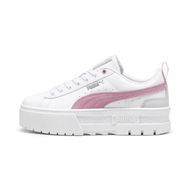 Detailed information about the product Mayze Leather Women's Sneakers in White/Mauved Out, Size 9.5, Synthetic by PUMA Shoes