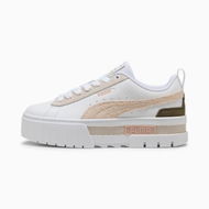 Detailed information about the product Mayze Mix Women's Sneakers in White/Alpine Snow/Loden Green, Size 9.5, Rubber by PUMA