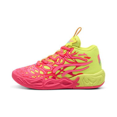 MB.04 1Love Kids Basketball Shoes in Pink Alert/Yellow Alert, Size 12, Synthetic by PUMA Shoes