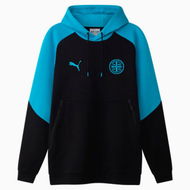 Detailed information about the product Melbourne City FC 2026 Men's Casual Hoodie in Black/Hyperlink Blue/Fcmc, Size Small by PUMA