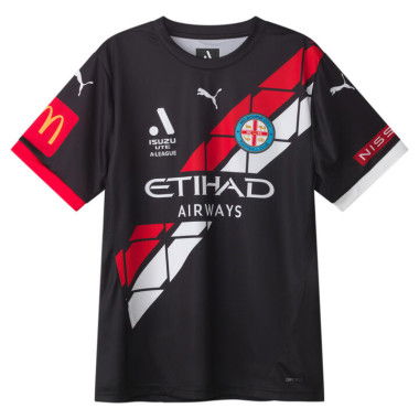 Melbourne City FC Men's Replica Away Jersey Shirt in Black/Mcfc, Size Small by PUMA