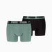 Men's Boxer Briefs 2 pack in Olive Green/Black, Size Small by PUMA. Available at Puma for $45.00