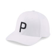 Detailed information about the product Men's P Golf Cap in White Glow/Black, Polyester/Elastane by PUMA