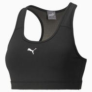 Detailed information about the product Mid Impact 4Keeps Women's Training Bra in Black/Small Cat, Size Medium, Polyester/Elastane by PUMA