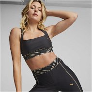 Detailed information about the product Mid Impact Deco Glam Women's Training Bra in Black/Deco Glam, Size Small, Polyester/Elastane by PUMA