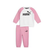 Detailed information about the product Minicats Essentials Raglan Jogger Set Toddler in Fast Pink, Size 12M, Cotton/Polyester by PUMA