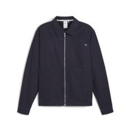 Detailed information about the product MMQ Men's Zip Overshirt in New Navy, Size XL, Cotton by PUMA