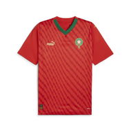 Detailed information about the product Morocco 23/24 Men's World Cup Home Jersey Shirt in Red/Power Green, Size Small by PUMA