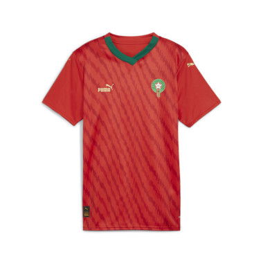 Morocco 23/24 Women's World Cup Home Jersey Shirt in Red/Power Green, Size Large, Polyester by PUMA