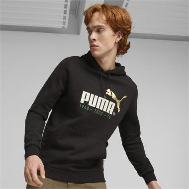 No.1 Logo Celebration Men's Hoodie in Black, Size Small, Cotton by PUMA