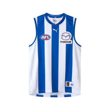 North Melbourne Football Club 2025 Youth Replica Home Guernsey in Surf The Web/White/Nmfc Home, Size XS by PUMA