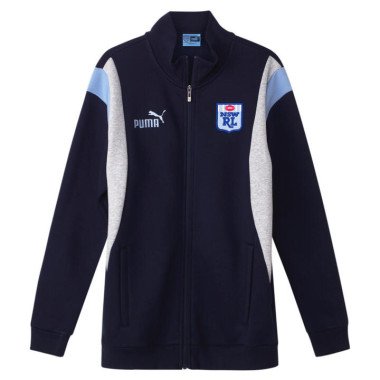 NSW Blues 2024 Menâ€™s Heritage Zip Up Jacket in Dark Sapphire/Bel Air Blue/Nsw, Size 3XL, Cotton/Polyester by PUMA