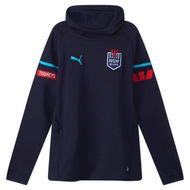 Detailed information about the product NSW Blues 2024 Menâ€™s Team Hoodie in Dark Sapphire/Bright Aqua/Nsw, Size Medium, Cotton/Polyester by PUMA