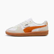 Detailed information about the product Palermo Sneakers Unisex in White/Warm White/Orange Glo, Size 5 by PUMA Shoes