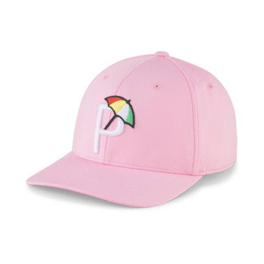 Palmer P Golf Cap in Pale Pink/White Glow, Polyester/Elastane by PUMA