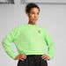 Pivot Women's Basketball Crewneck Top in Spring Fern, Size XS, Cotton by PUMA. Available at Puma for $100.00