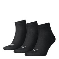 Detailed information about the product Plain Quarter Unisex Socks - 3 Pack in Black, Size 10