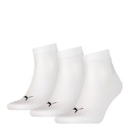 Detailed information about the product Plain Quarter Unisex Socks - 3 Pack in White, Size 3.5