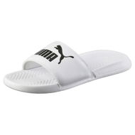 Detailed information about the product Popcat Slide Unisex Sandals in White/Black, Size 12, Synthetic by PUMA