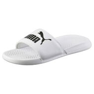 Detailed information about the product Popcat Slide Unisex Sandals in White/Black, Size 7, Synthetic by PUMA