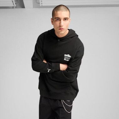 Porsche Legacy Graphic Men's Hoodie in Black, Size Small, Cotton/Polyester by PUMA