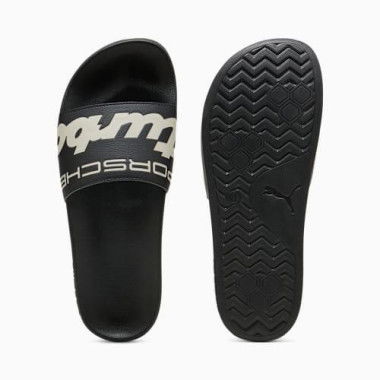 Porsche Legacy Leadcat 2.0 Slides Unisex in Black/Alpine Snow, Size 4 by PUMA