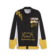 Detailed information about the product Porsche Legacy Men's Jacket in Black/Sport Yellow/White, Size Small, Polyester by PUMA