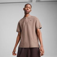 Detailed information about the product PREMIUM ESS Relaxed Jacquard Unisex Polo Top in Totally Taupe, Size Medium, Cotton by PUMA