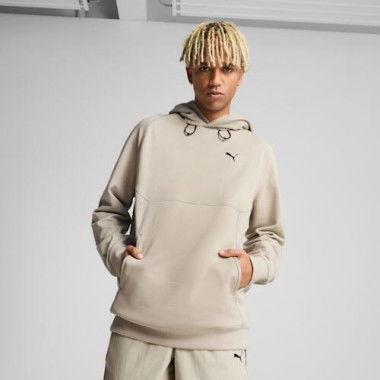 PUMATECH DELTAKNIT Men's Relaxed Hoodie in Desert Dust, Size Medium